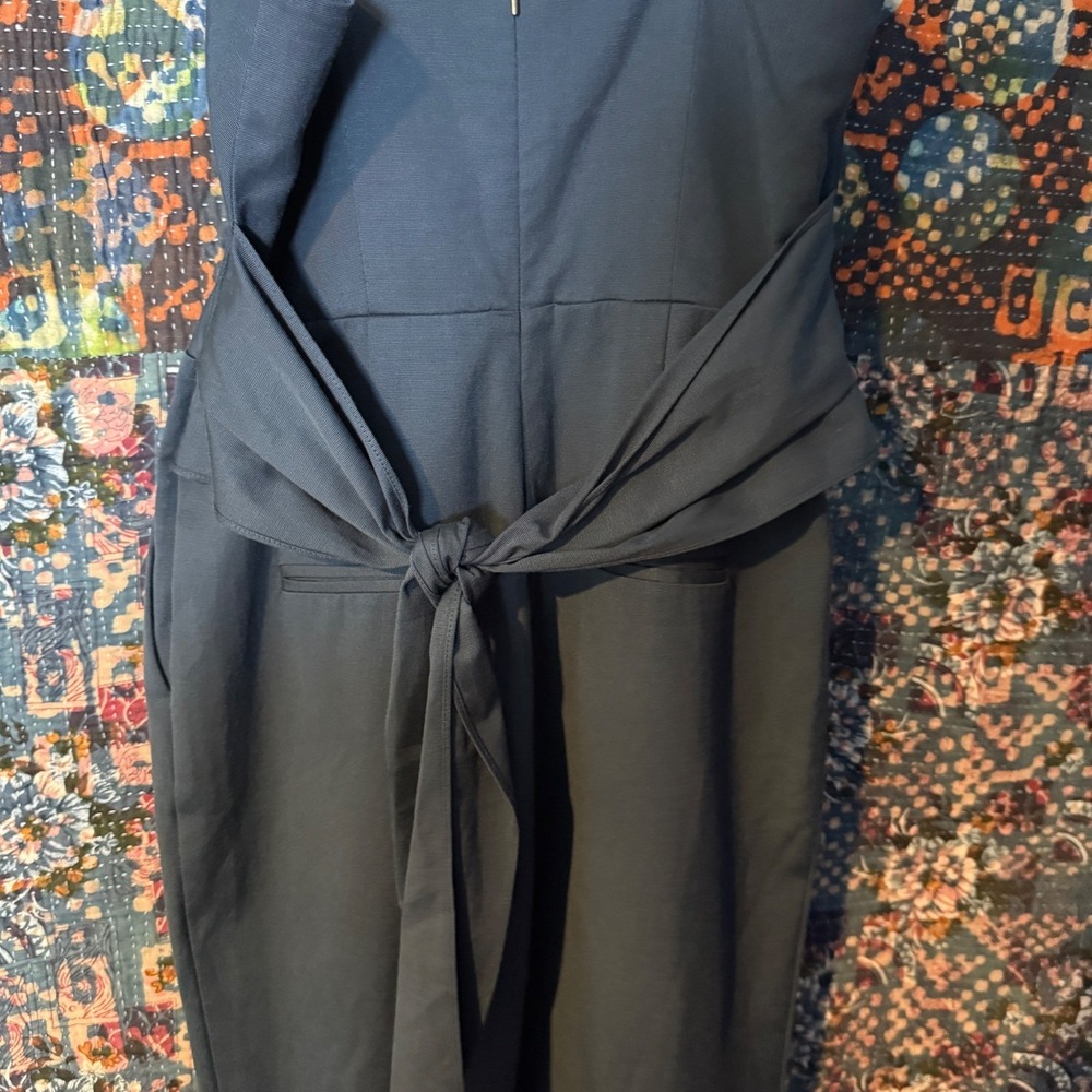 Rebecca Taylor Jumpsuit Navy Blue Wrap‎ Front Tie Back Size 00 Sleeveless Romper - Picture 7 of 8